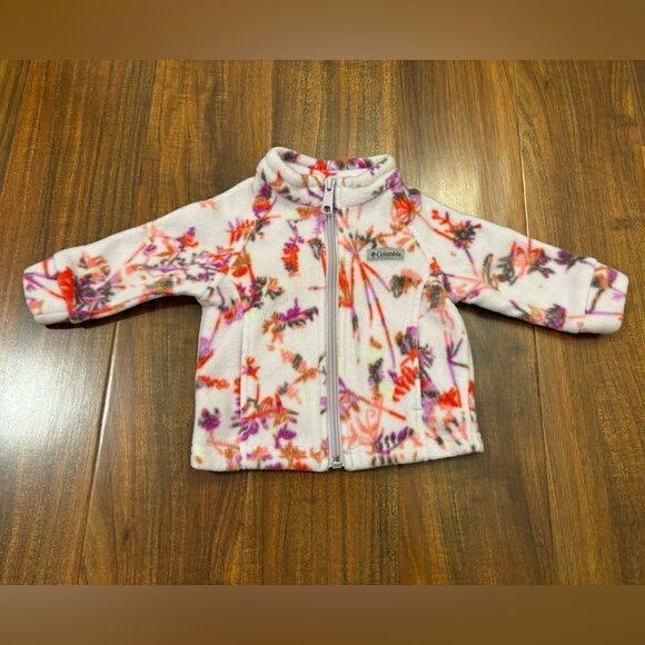 Columbia light purple printed fleece zip up jacket - Picture 1 of 4